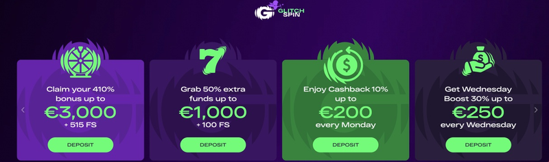  GlitchSpin Casino bonusar och kampanjer